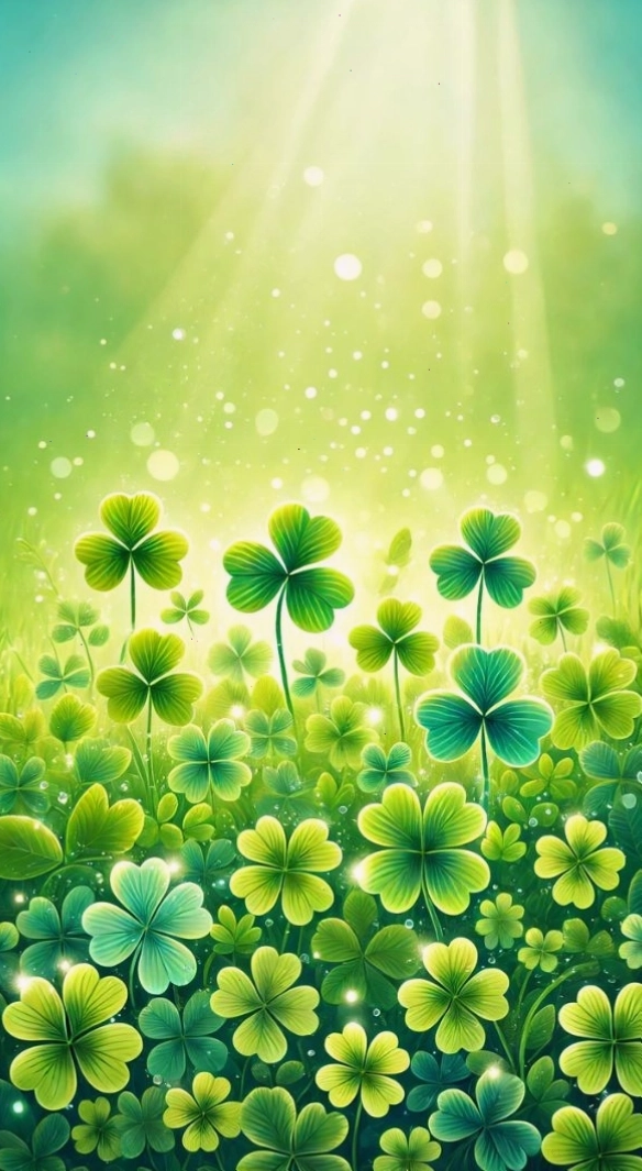 Hình nền cỏ 4 lá với background đơn giản