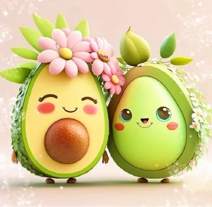 Hình nền quả bơ chibi dễ thương