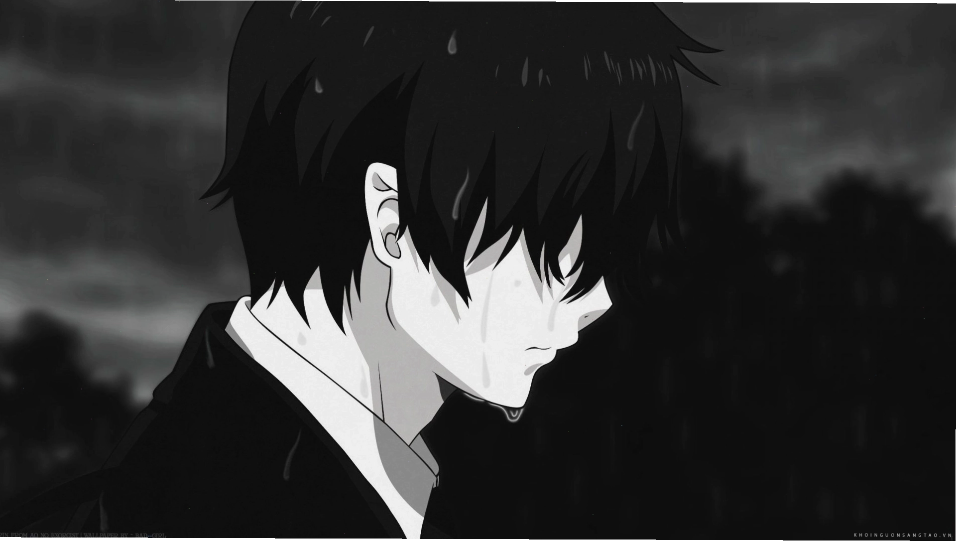 Hình vẽ anime trắng đen đẹp mắt, thể hiện phong cách cổ điển