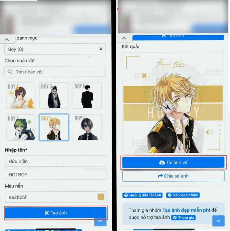 Hướng dẫn tạo avatar Anime có tên mình