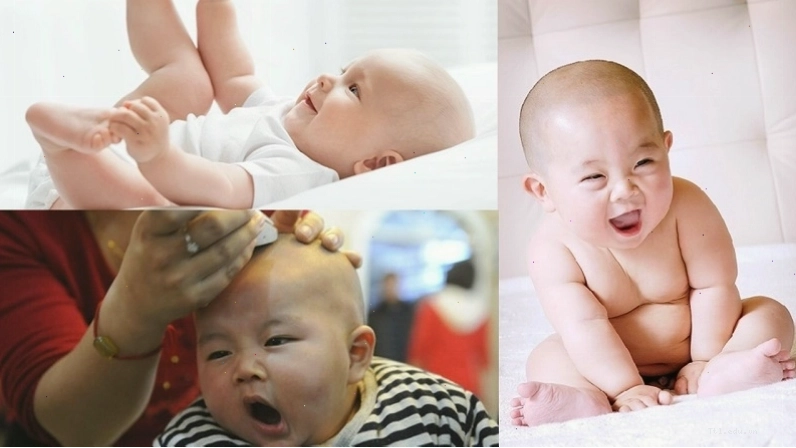 Kiểu đầu trọc mát mẻ và đáng yêu cho bé trai sơ sinh
