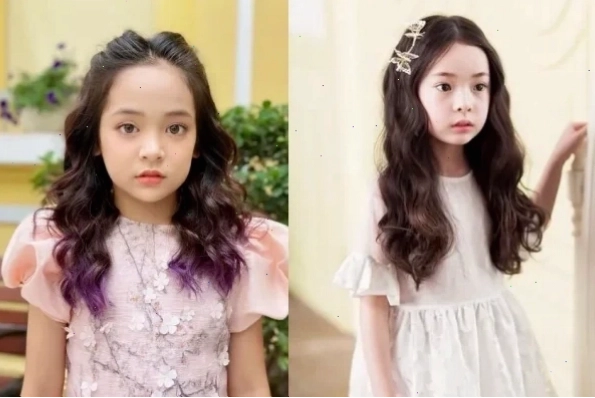 Kiểu tóc dài uốn sóng nhẹ nhàng cho bé gái