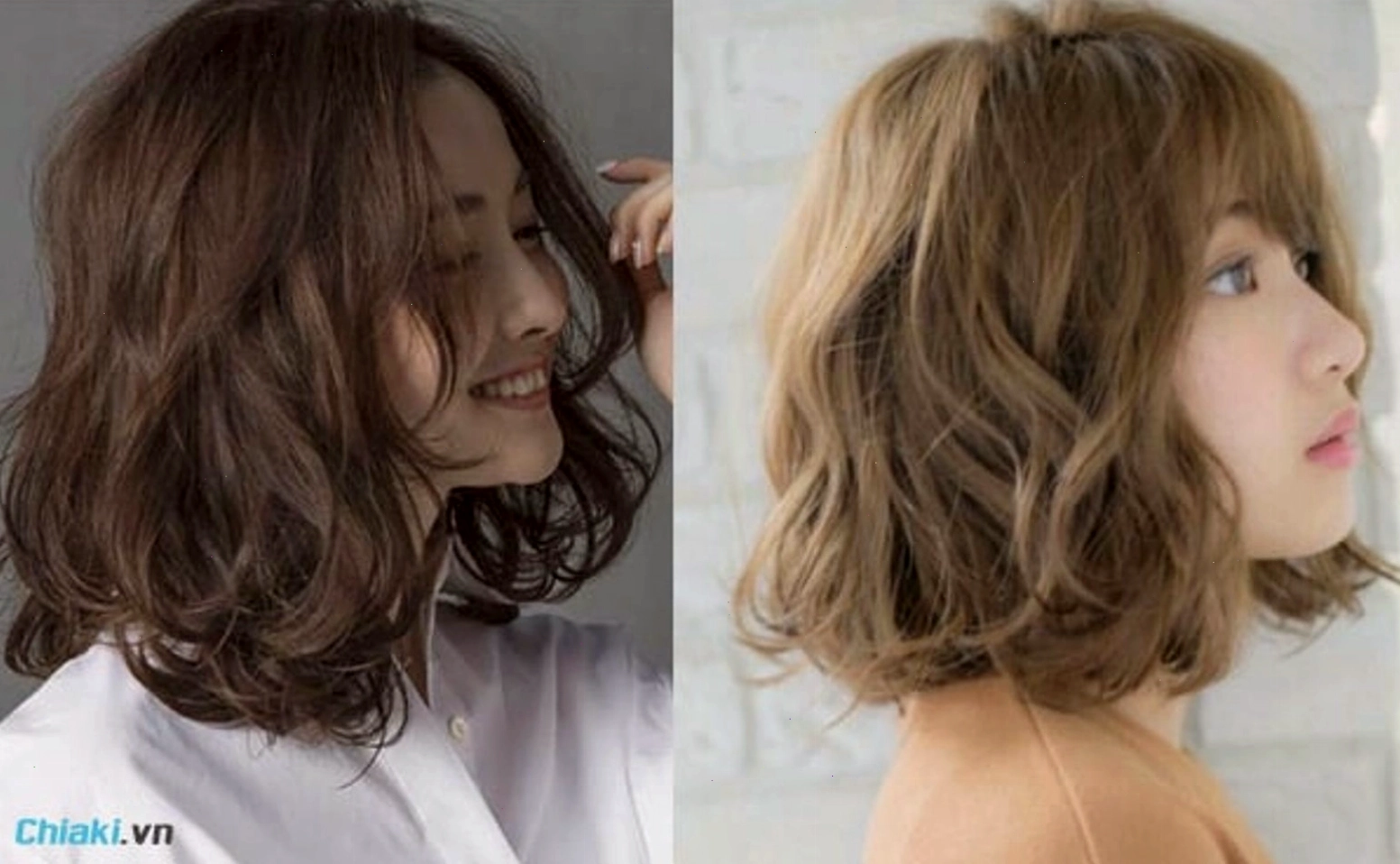 Kiểu Tóc ngắn nữ đẹp uốn xoăn lơi tự nhiên