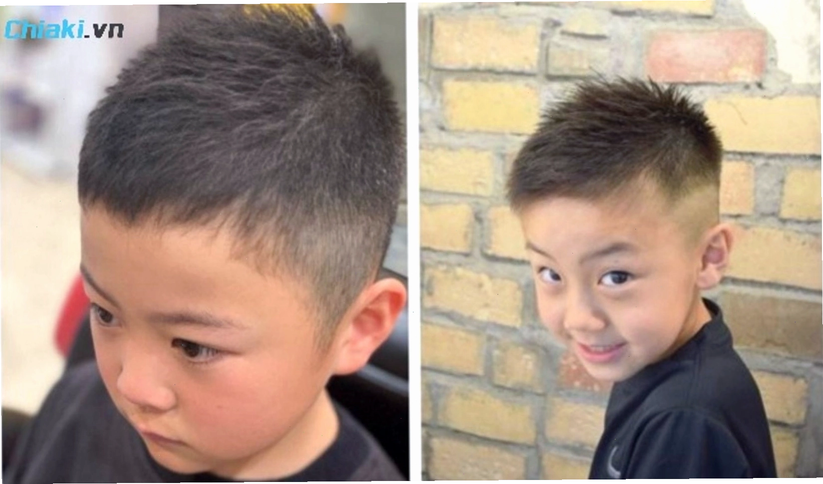 Kiểu tóc Spiky cho bé trai với phần đỉnh đầu vuốt dựng cá tính