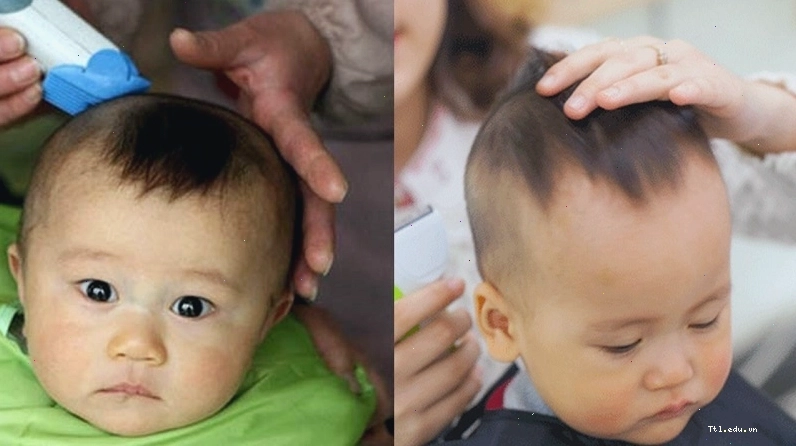 Kiểu tóc trái đào cho bé trai sơ sinh thêm phần ngộ nghĩnh
