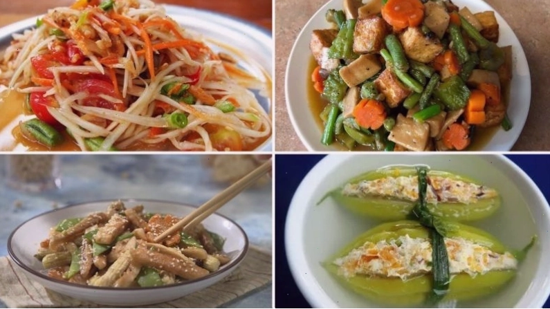 Mâm cơm chay thịnh soạn và đầy đủ món ăn