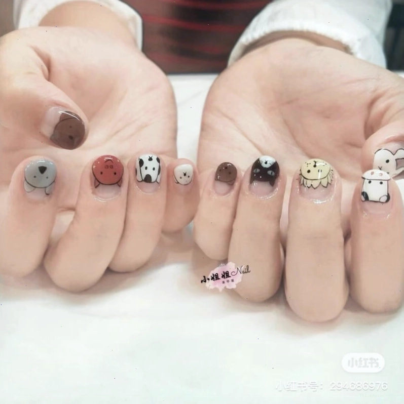 Mẫu nail vẽ các loài động vật hoạt hình ngộ nghĩnh