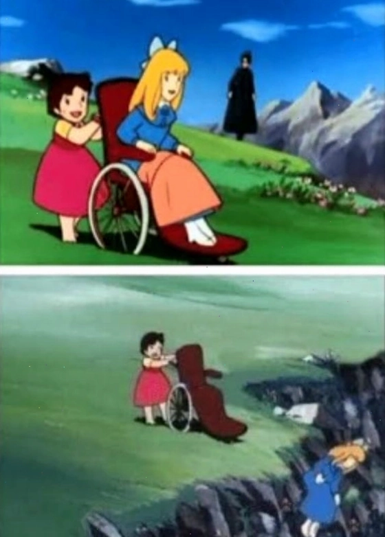 Meme anime tình huống xe lăn hài hước