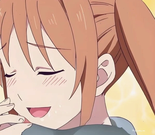 Meme anime với khuôn mặt nhân vật đỏ bừng vì ngại ngùng