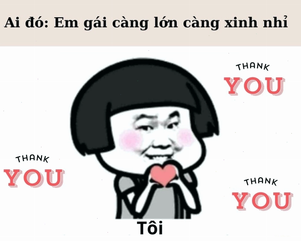 Meme cảm ơn thả tim thay lời muốn nói