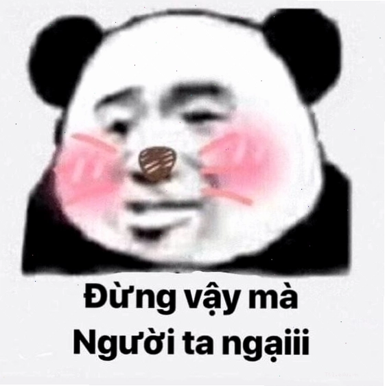 Meme gấu trúc ngại ngùng, bẽn lẽn
