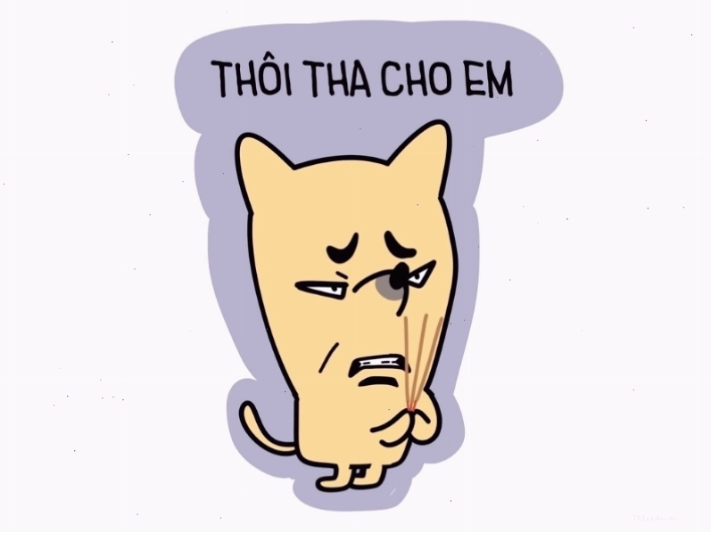 Meme hài hước với dòng chữ Thôi tha cho em