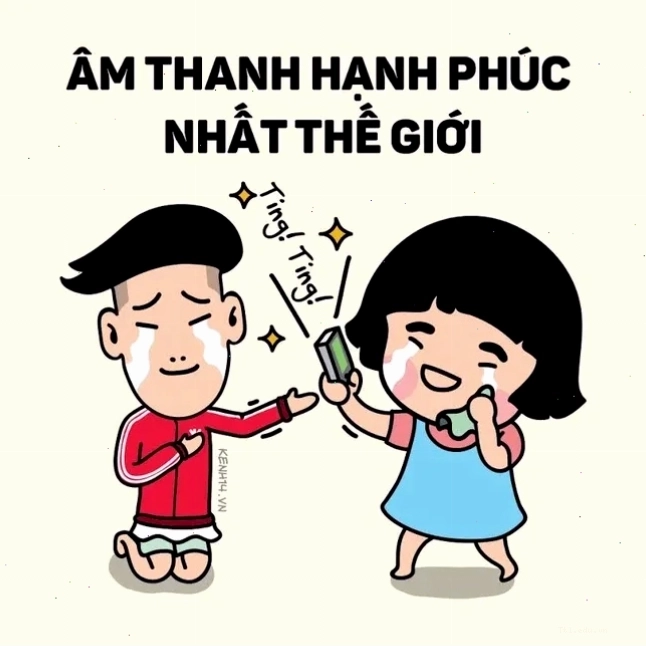 meme hạnh phúc người nghèo hết tiền