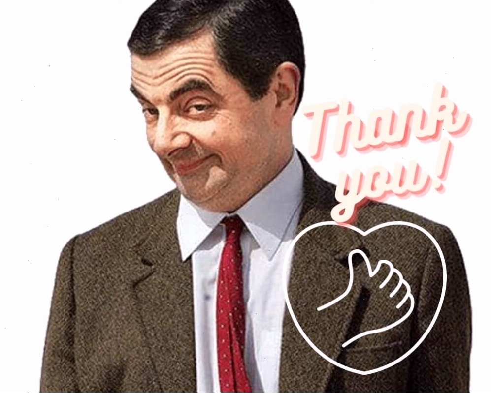 Meme Mr. Bean thank you hài hước thể hiện sự biết ơn