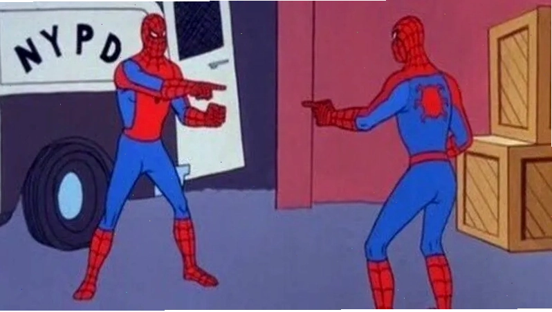 Meme Người Nhện chỉ vào chính mình