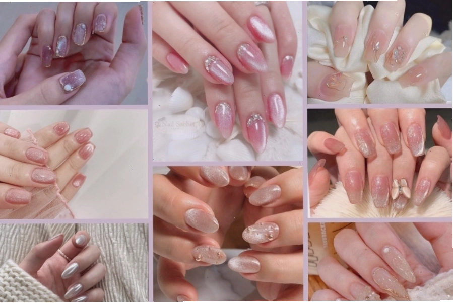 Nail mắt mèo đính đá tạo vẻ rực rỡ, thu hút mọi ánh nhìn dịp Tết