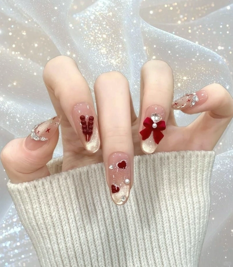 Nail Tết vẽ cọ nét hình rồng