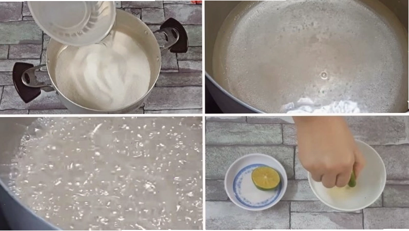 Nấu nước đường làm kẹo kéo