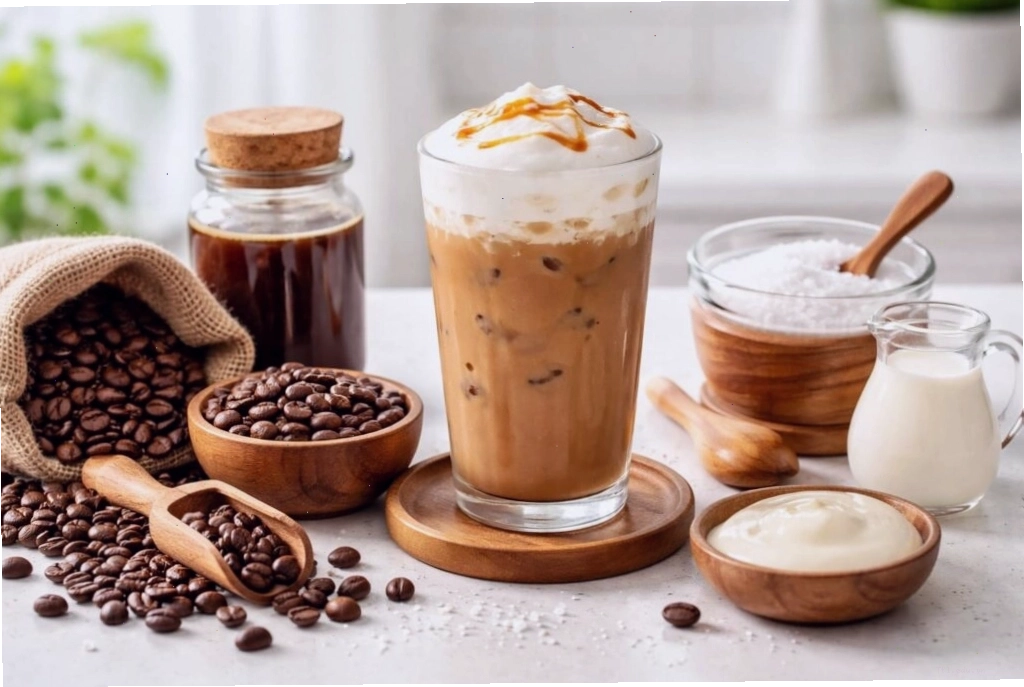 Nguyên liệu cần chuẩn bị để pha cà phê muối