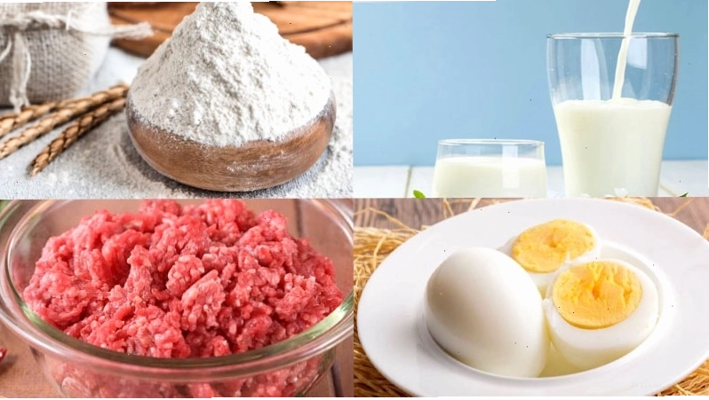Nguyên liệu làm bánh bao bằng bột mì không cần bột nở
