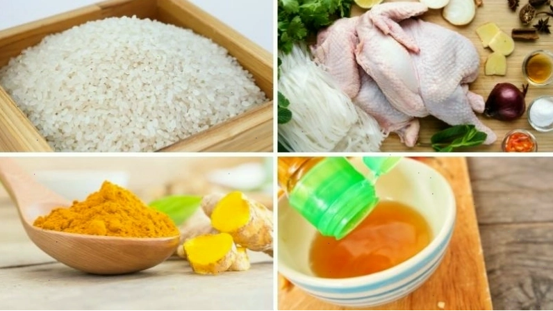 Nguyên liệu làm cơm gà Hội An