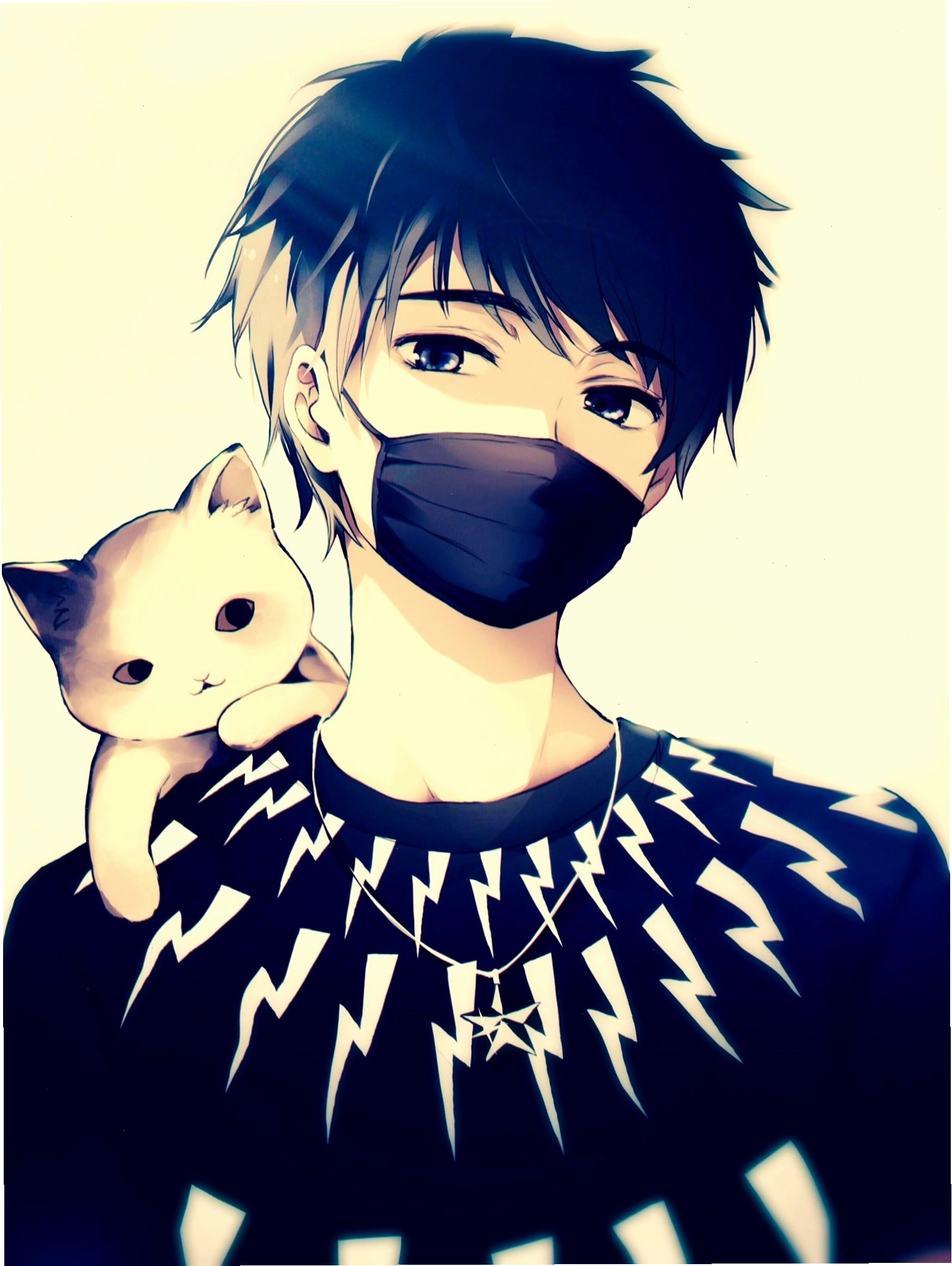 Nhân vật anime hành động với biểu cảm quyết tâm