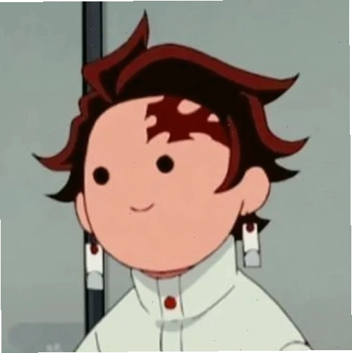 Nhân vật anime với biểu cảm vô tri, tối giản
