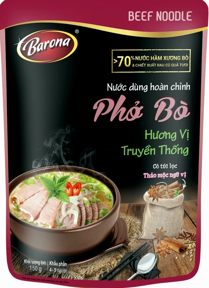 Nước dùng hoàn chỉnh phở bò Barona