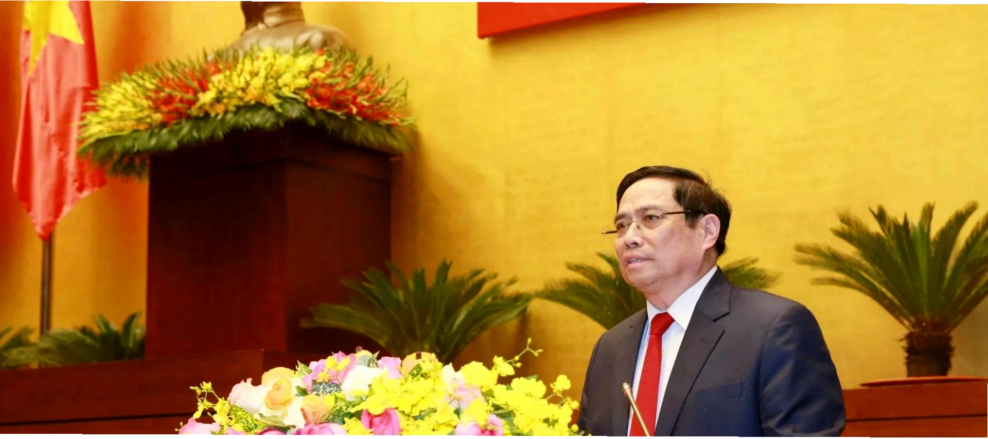 Ông Phạm Minh Chính phát biểu tại hội nghị