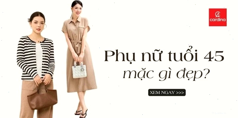 Phụ nữ tuổi 45 diện đầm sơ mi dáng dài thanh lịch