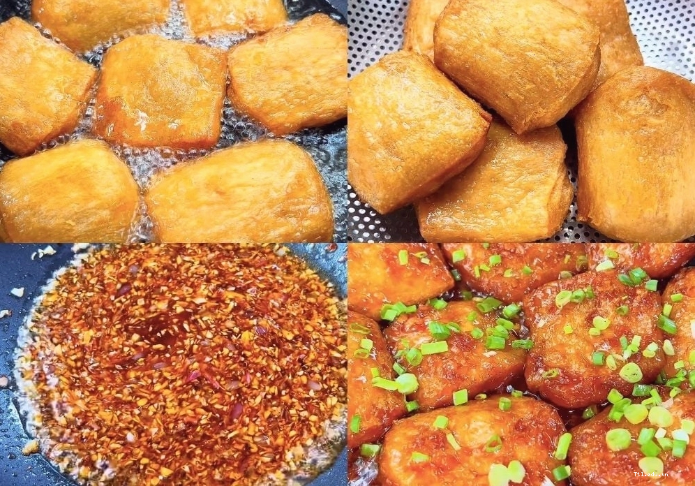 Quá trình rim sườn non chay trên bếp lửa nhỏ