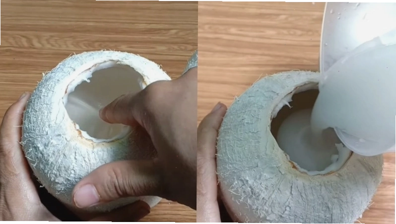 Rót lớp rau câu cốt dừa lên trên