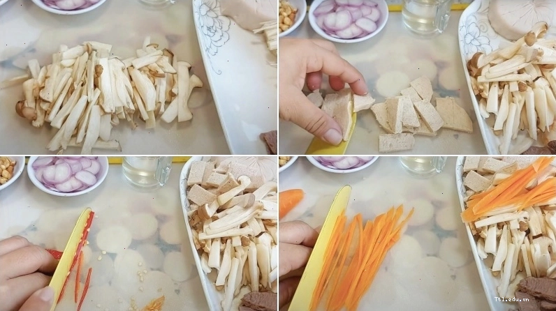 Sơ chế các loại rau củ và nguyên liệu chay