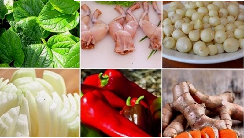 Sơ chế ếch và các nguyên liệu khác
