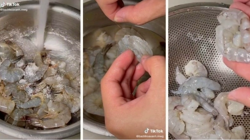 Sơ chế nguyên liệu chuẩn bị làm tôm rim