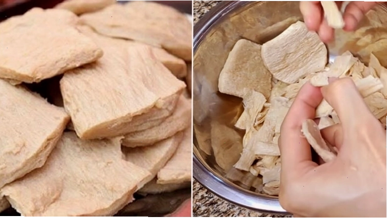 Sơ chế sườn non chay trước khi chế biến