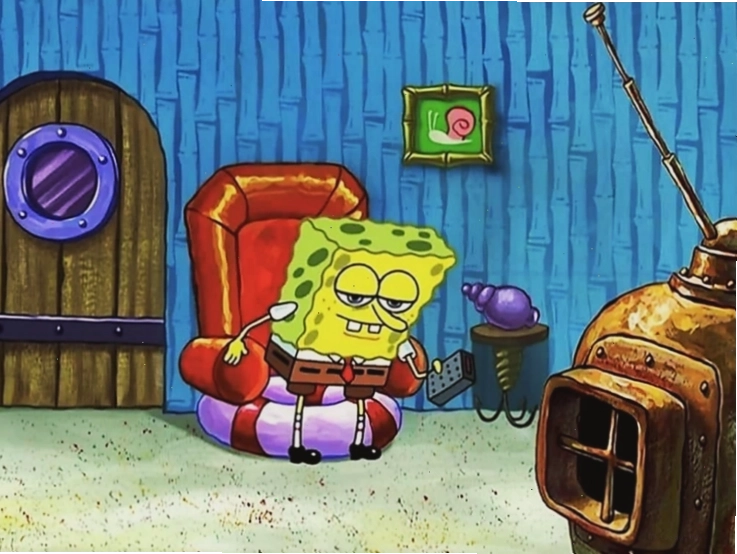 Spongebob ngồi yên lặng trong meme