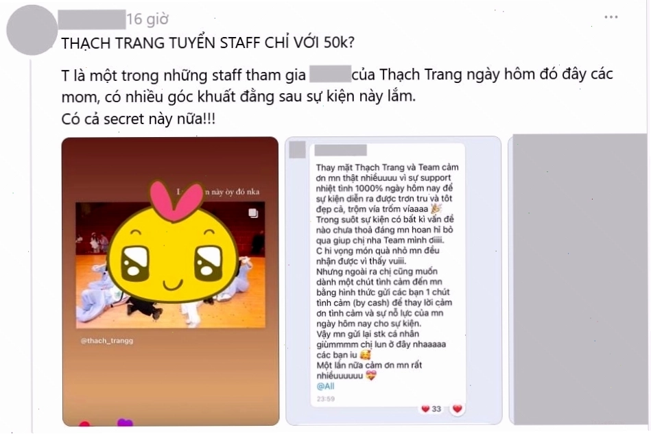 Thái độ thiếu chuyên nghiệp của Thạch Trang bị tố cáo