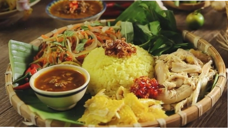 Thành phẩm cơm gà Hội An hấp dẫn