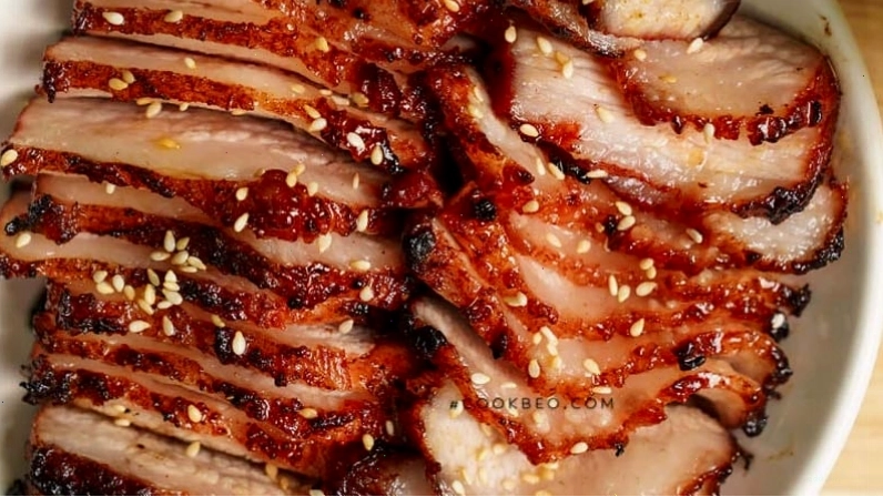 Thành phẩm món thịt xá xíu thơm ngon