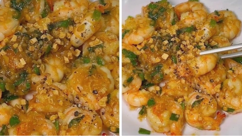 Thành phẩm tôm rim mặn ngọt hấp dẫn