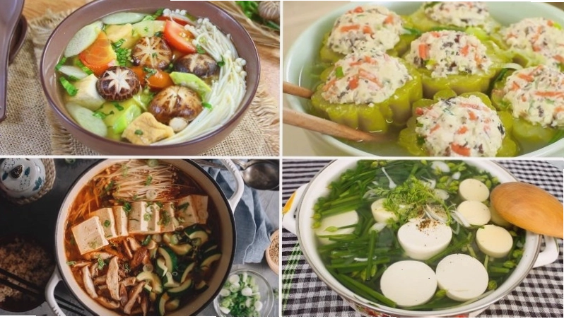 Tô canh nấm chay nóng hổi