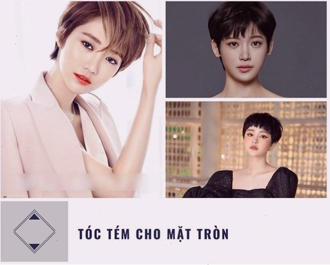 Tóc tém hiện đại pha nét dịu dàng cho gương mặt tròn tuổi 40