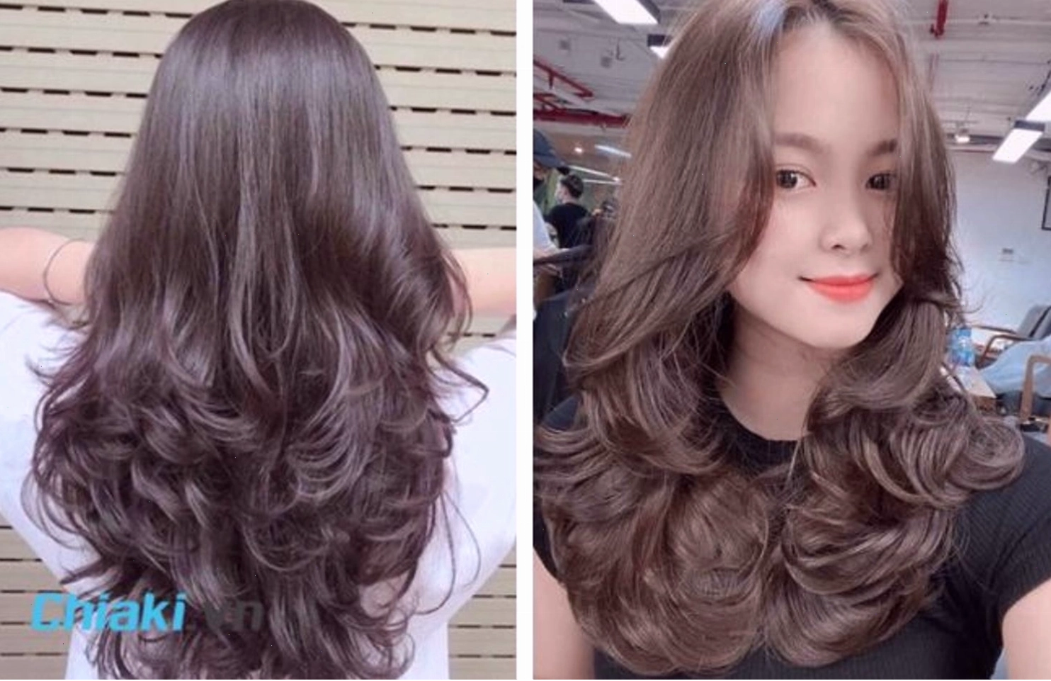 Tóc uốn layer tầng cao trẻ trung, năng động và tôn lên đường nét gương mặt