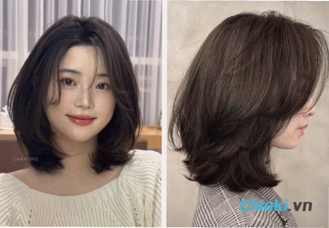 Tóc uốn phồng ngang vai tạo độ bồng bềnh tự nhiên