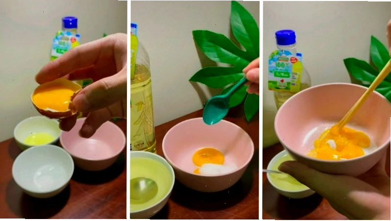 Trộn đều lòng đỏ trứng gà với đường, muối và nước cốt chanh