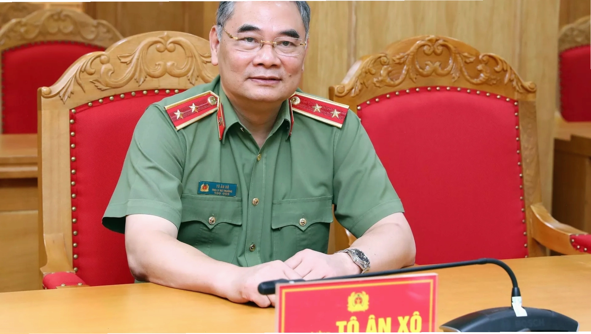 Trung tướng Tô Ân Xô, Người phát ngôn Bộ Công an, phát biểu tại buổi họp báo
