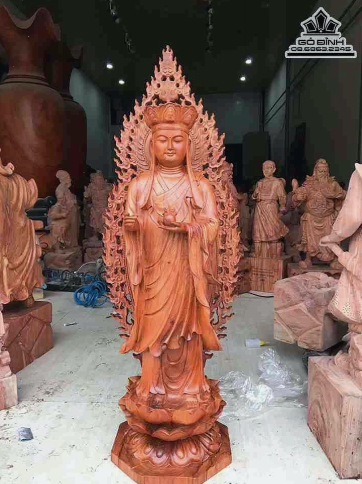 Tượng Địa Tạng Vương Bồ Tát gỗ Hương