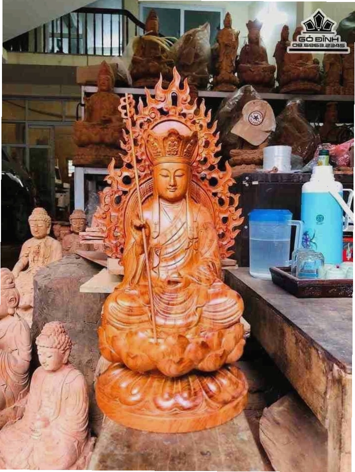 Tượng Địa Tạng Vương Bồ Tát gỗ Hương