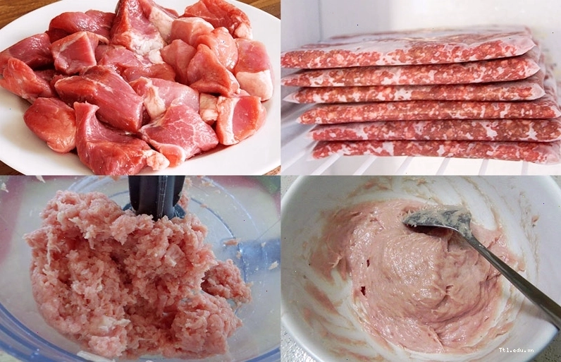 Xay nhuyễn thịt làm giò nạc